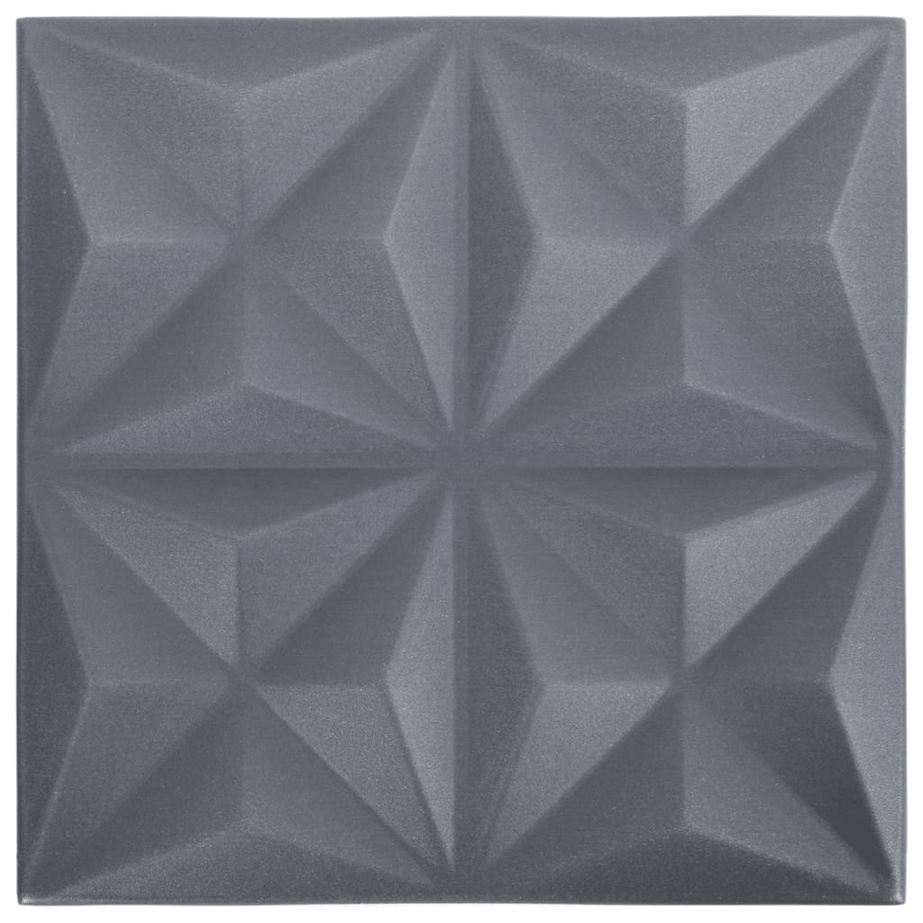 vidaXL 3D nástěnné panely 48 ks 50 x 50 cm origami šedé 12 m²