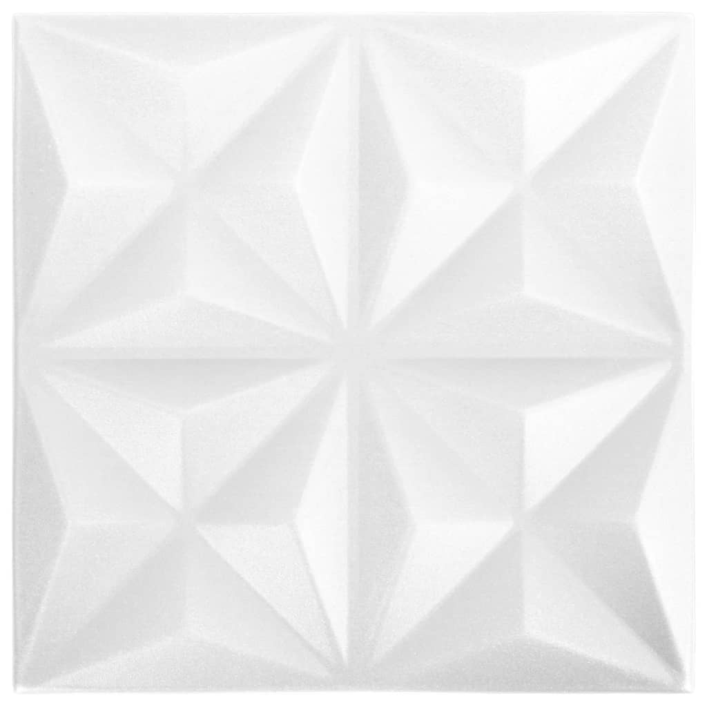 Panouri de perete 3D 12 buc. alb 50×50 cm model origami 3 m²