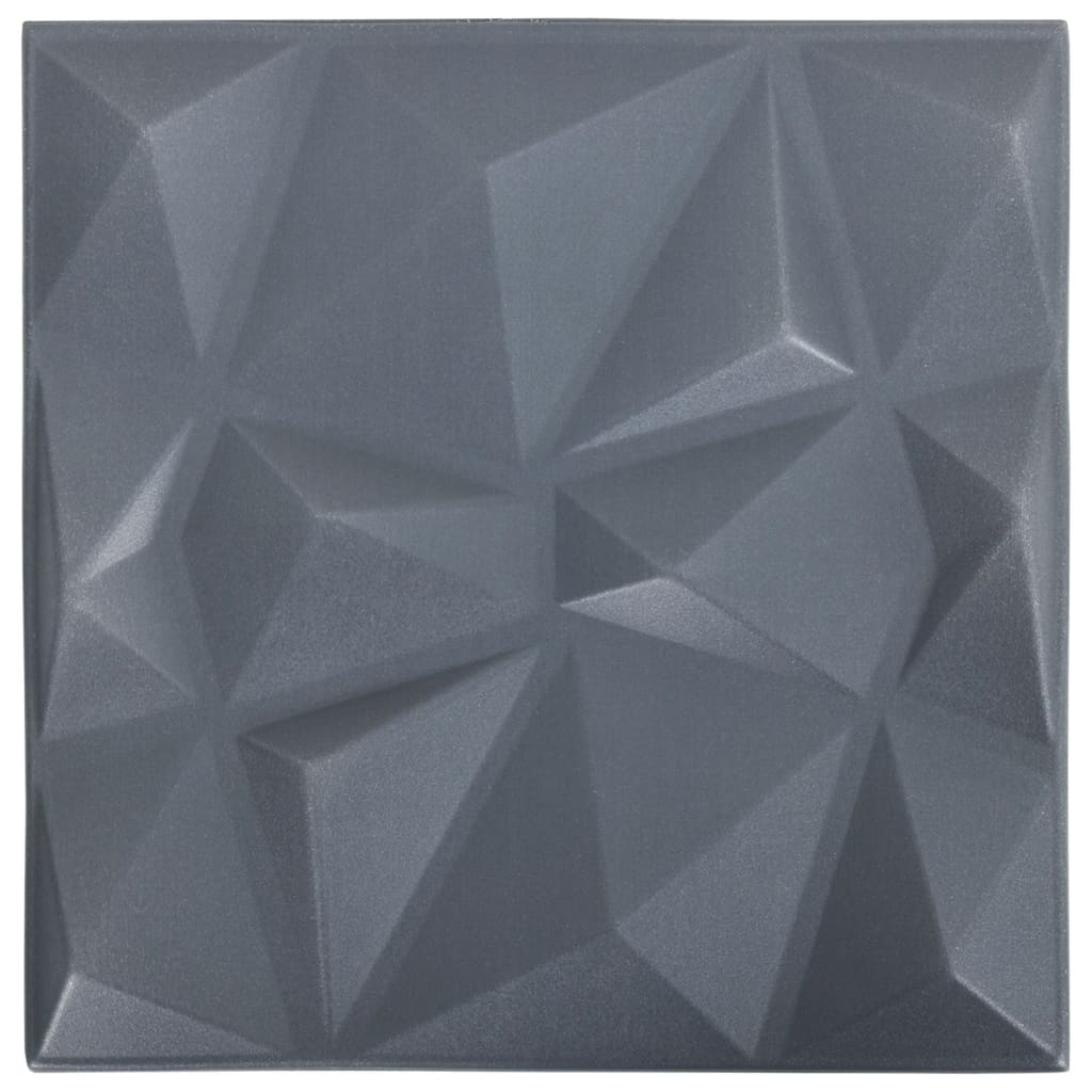 Panouri de perete 3D 12 buc. gri 50×50 cm model diamant 3 m²