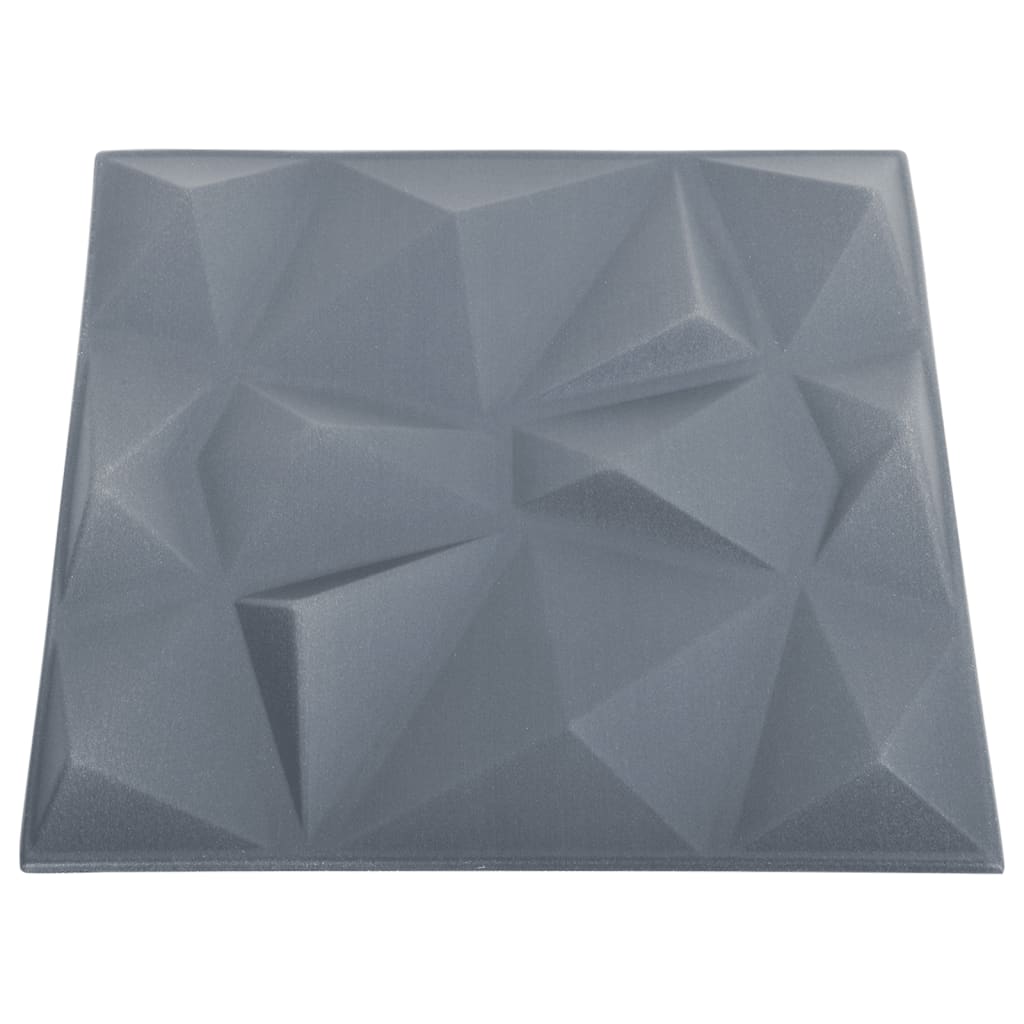 3D sienų plokštės, 12vnt., deimantų pilkos, 50x50cm, 3m² | Stepinfit