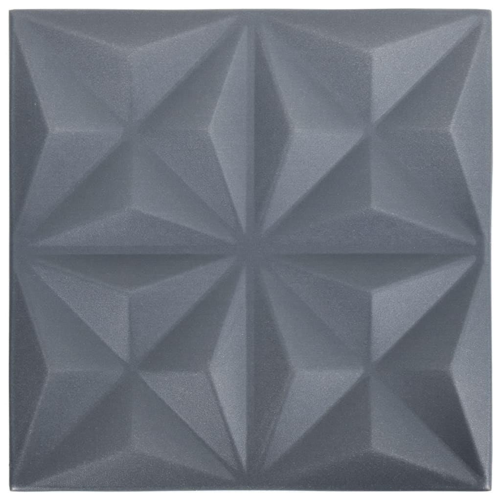 vidaXL 3D nástěnné panely 12 ks 50 x 50 cm origami šedé 3 m²