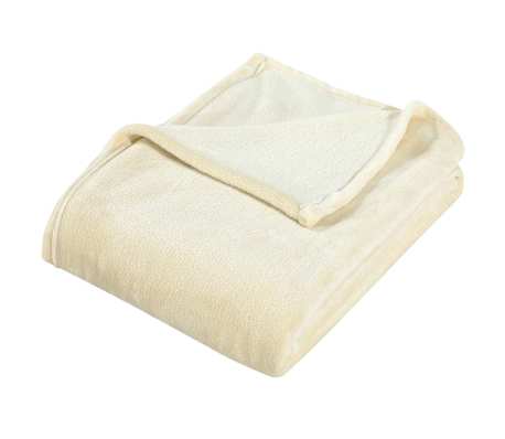 vidaXL Deken 130x170 cm polyester cr&egrave;mekleurig