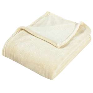vidaXL Couverture cr&egrave;me 150x200 cm polyester