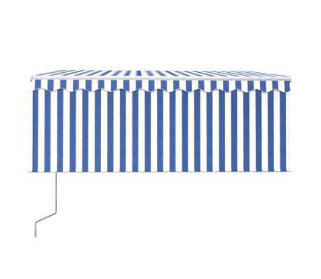 vidaXL Automatic Retractable Awning with Blind 9.8'x8.2' Blue&White