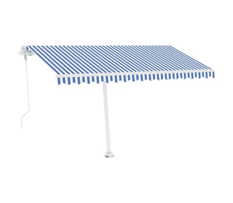 vidaXL Freestanding Automatic Awning 157.5"x118.1" Blue/White