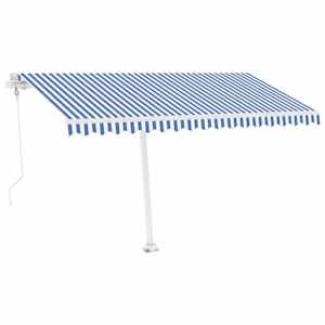 vidaXL Freestanding Automatic Awning 157.5"x118.1" Blue/White
