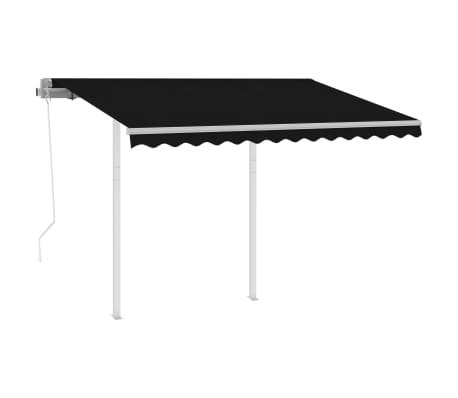 vidaXL Automatic Retractable Awning with Posts 3.5x2.5 m Anthracite