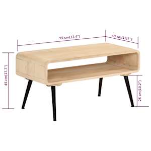 Konferenční stolek 95 x 40 x 45 cm masivní mangovníkové dřevo - obrázek 6