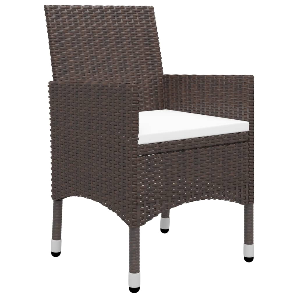 Thumbnail - vidaXL 3-tlg. Garten-Essgruppe Poly Rattan und Hartglas Braun