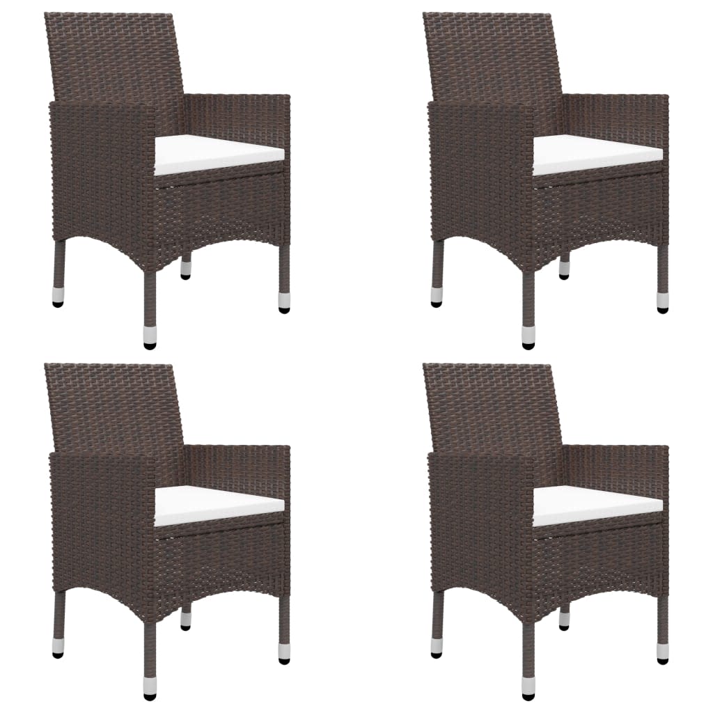 Thumbnail - vidaXL 5-tlg. Garten-Essgruppe Poly Rattan und Hartglas Braun