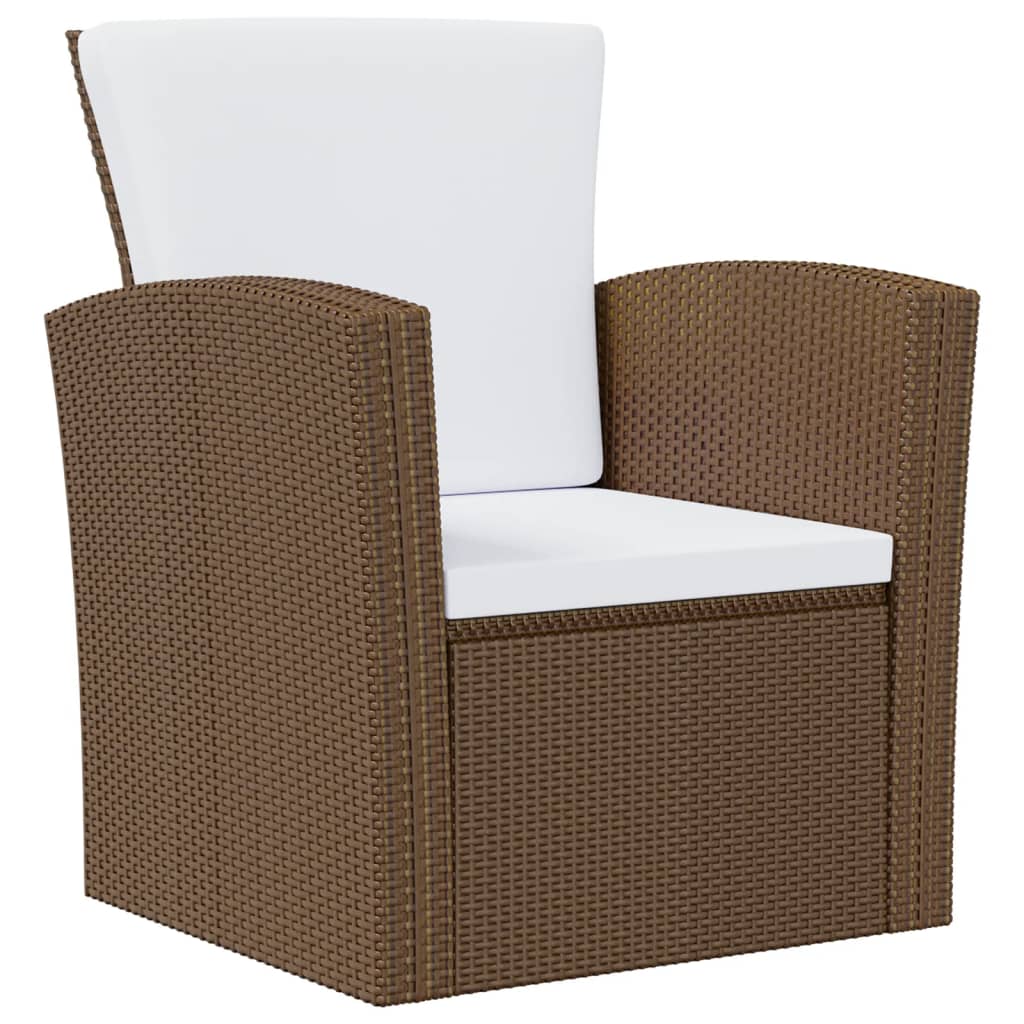 

vidaXL 8-delige Loungeset met kussens poly rattan bruin