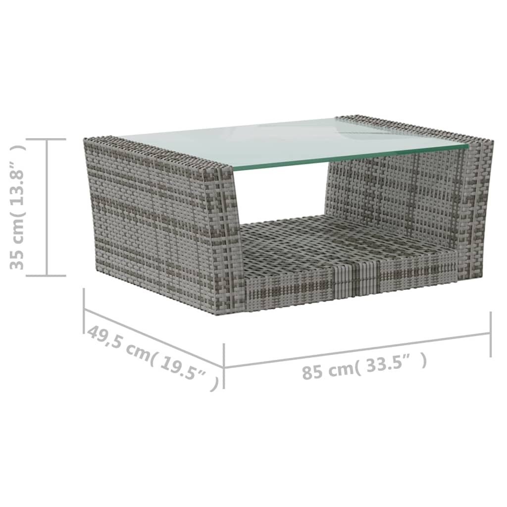 Set mobilier de grădină cu perne, 8 piese, gri, poliratan