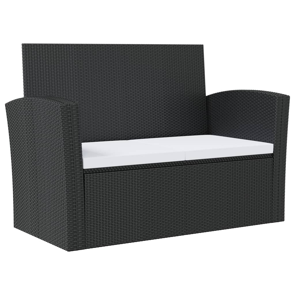 

vidaXL 8-delige Loungeset met kussens poly rattan zwart