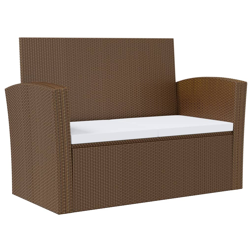 

vidaXL 8-delige Loungeset met kussens poly rattan bruin