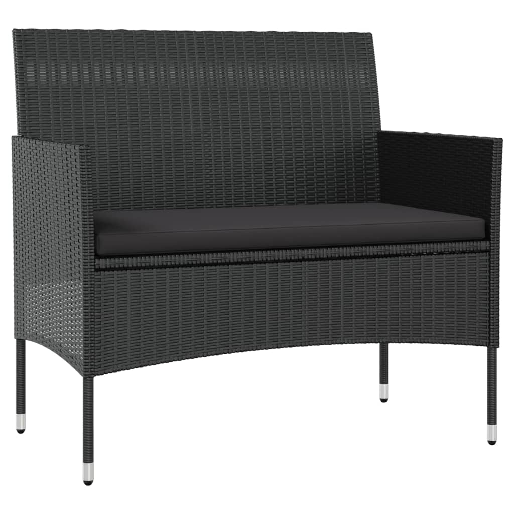 

vidaXL 8-delige Loungeset met kussens poly rattan zwart