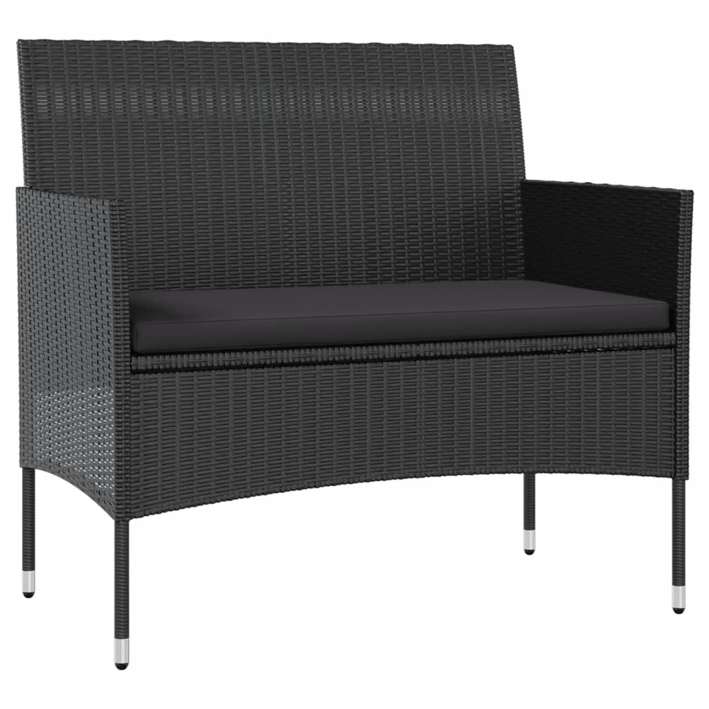 

vidaXL 16-delige Loungeset met kussens poly rattan zwart