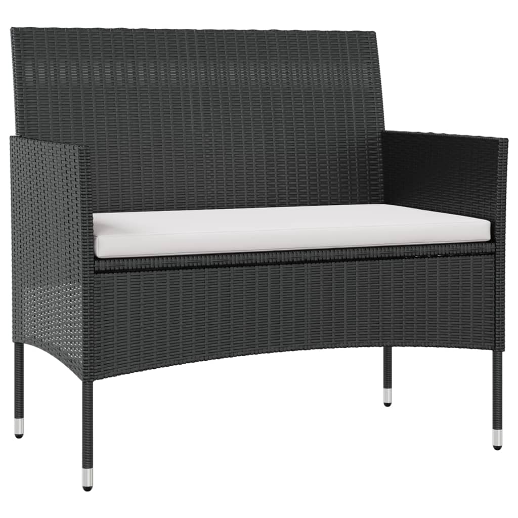 

vidaXL 8-delige Loungeset met kussens poly rattan zwart