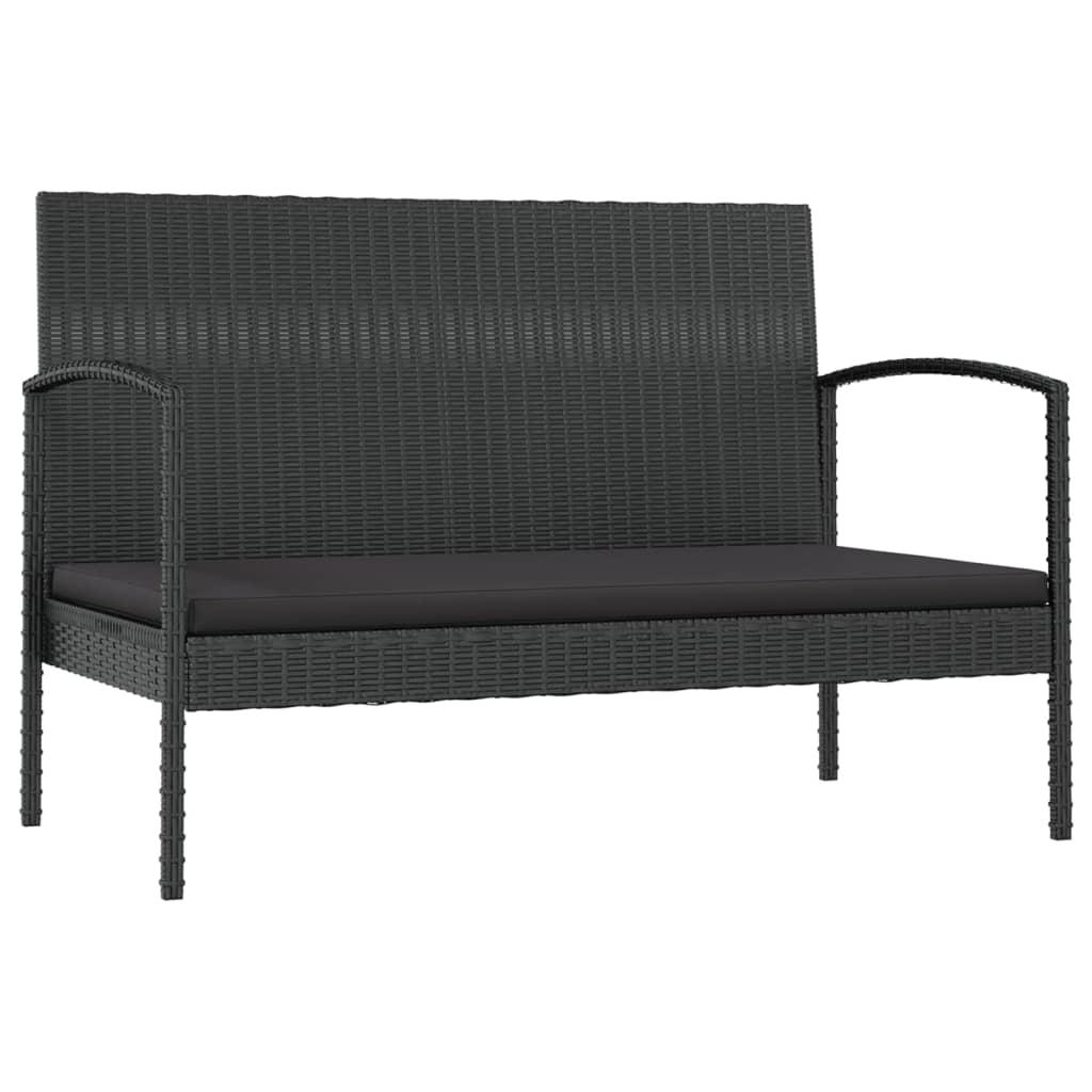

vidaXL 8-delige Loungeset met kussens poly rattan zwart