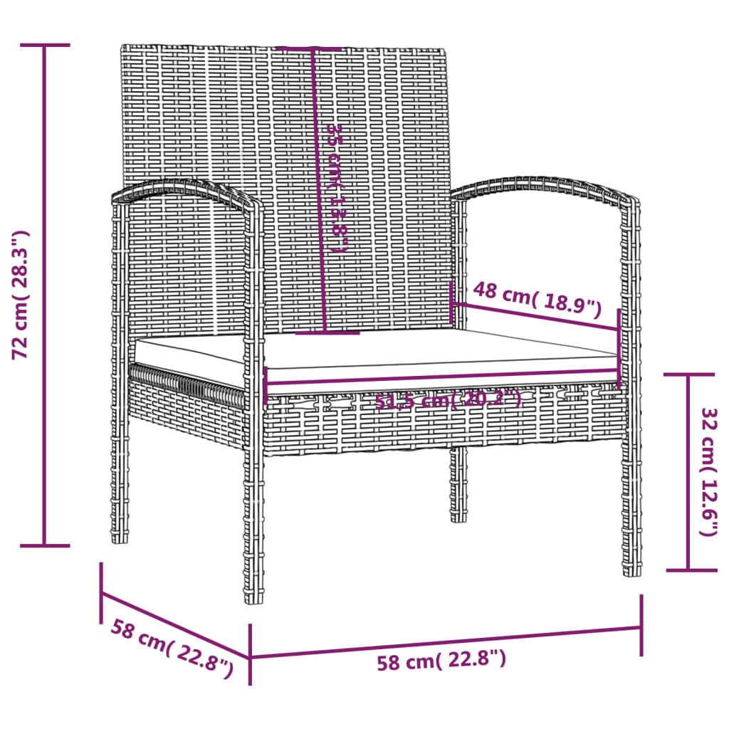 Set mobilier de grădină cu perne, 8 piese, gri, poliratan