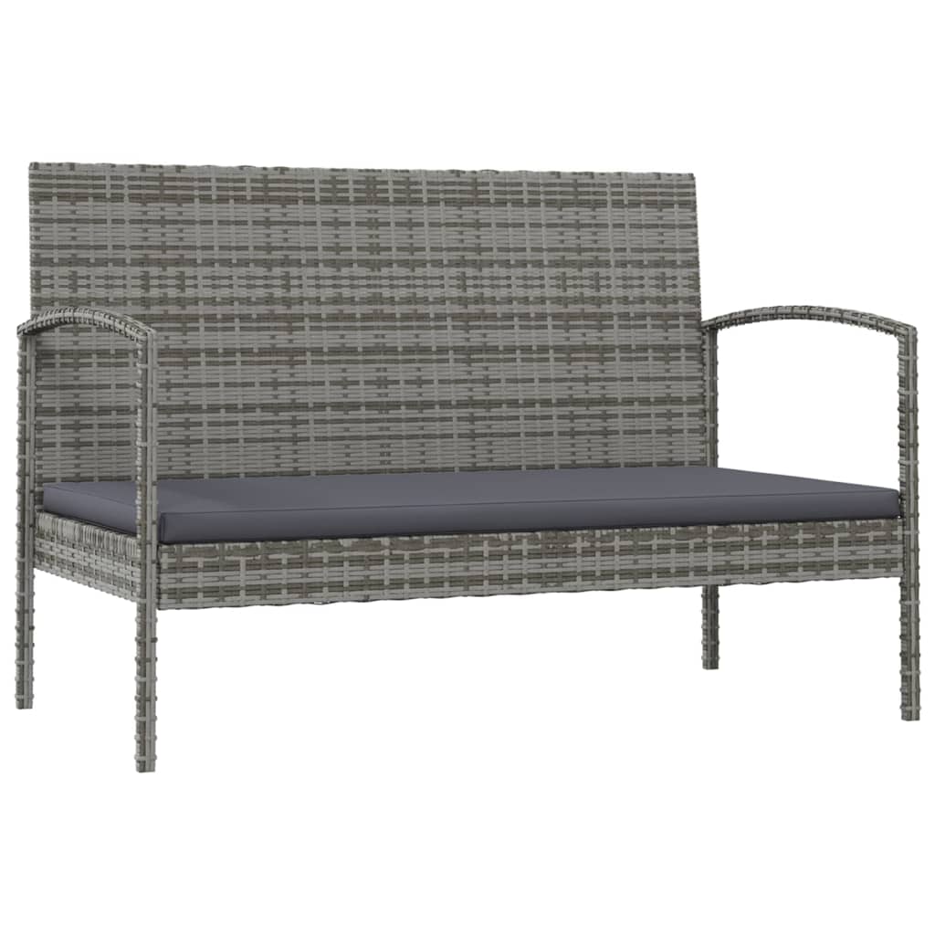 

vidaXL 16-delige Loungeset met kussens poly rattan grijs