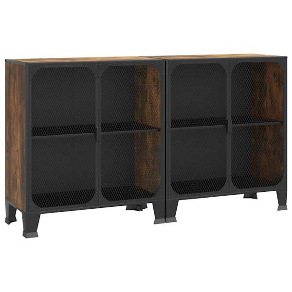 vidaXL hoiukapp 2 tk, maapruun, 72 x 36 x 82 cm, metall ja MDF
