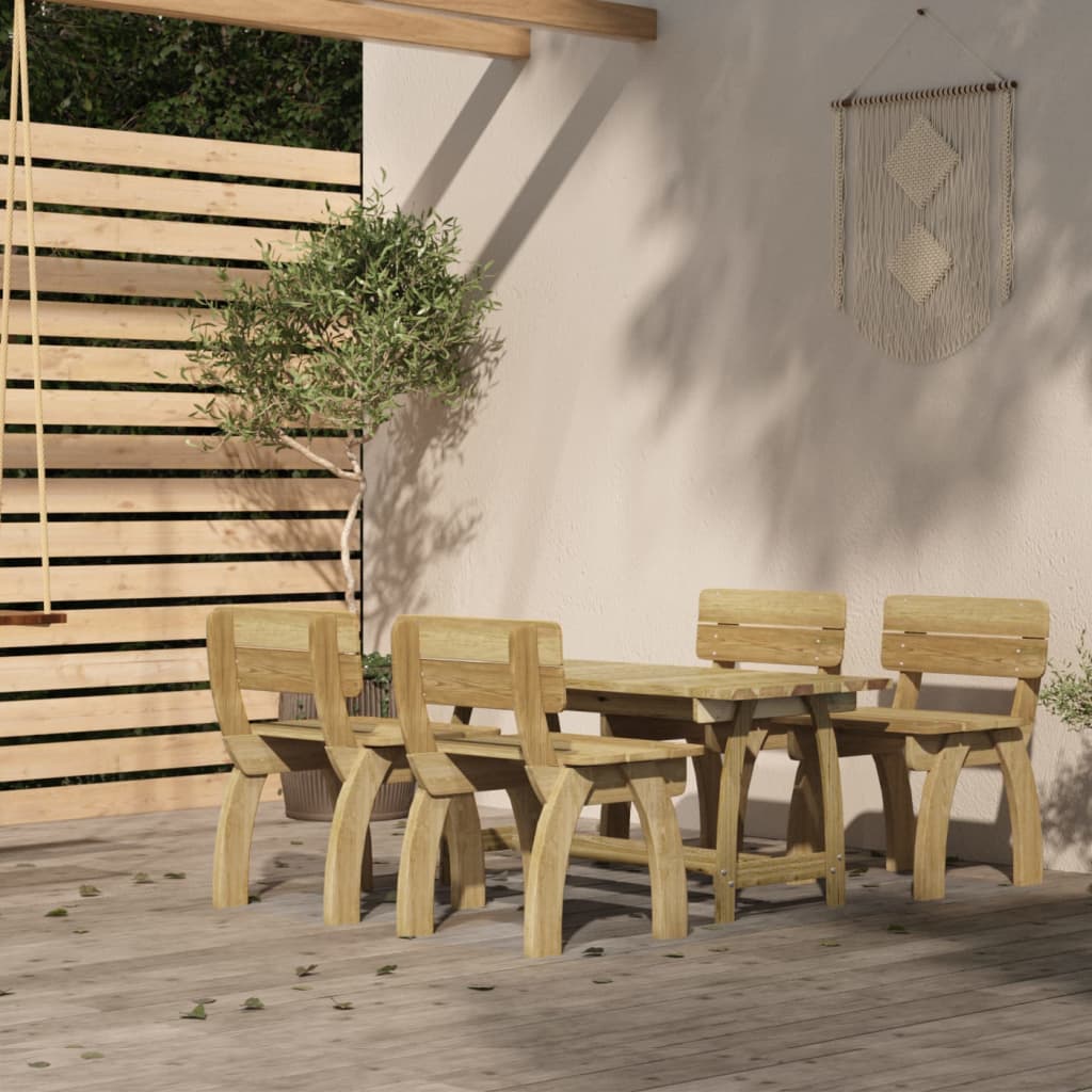 vidaXL Set mobilier de exterior, 5 piese, lemn de pin tratat