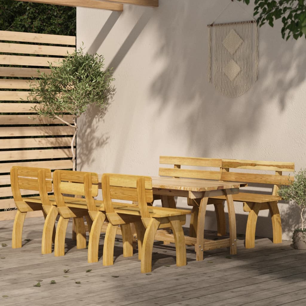 vidaXL Set mobilier de exterior, 5 piese, lemn de pin tratat