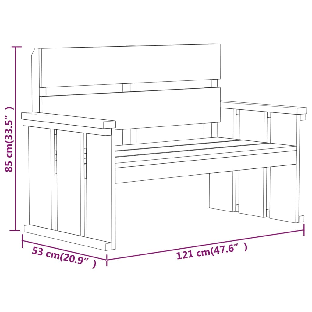 Set mobilier de exterior, 3 piese, lemn de pin tratat