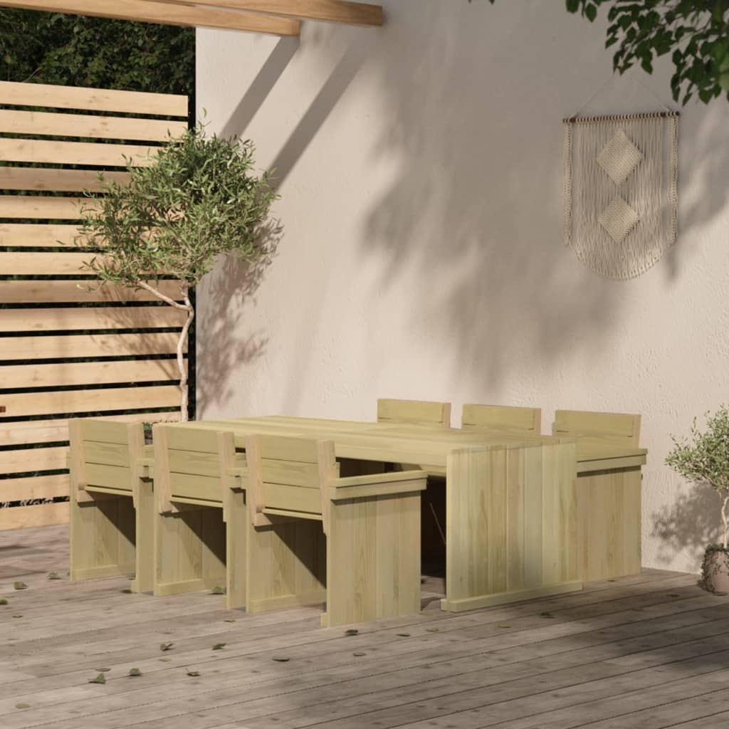 vidaXL Set mobilier de grădină, 7 piese, lemn de pin tratat vidaxl.ro