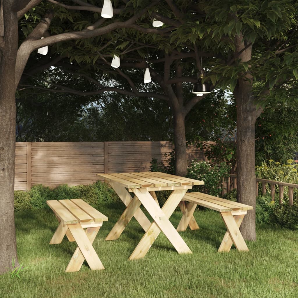Mobilier de salle à manger de jardin 3 pcs Bois de pin imprégné