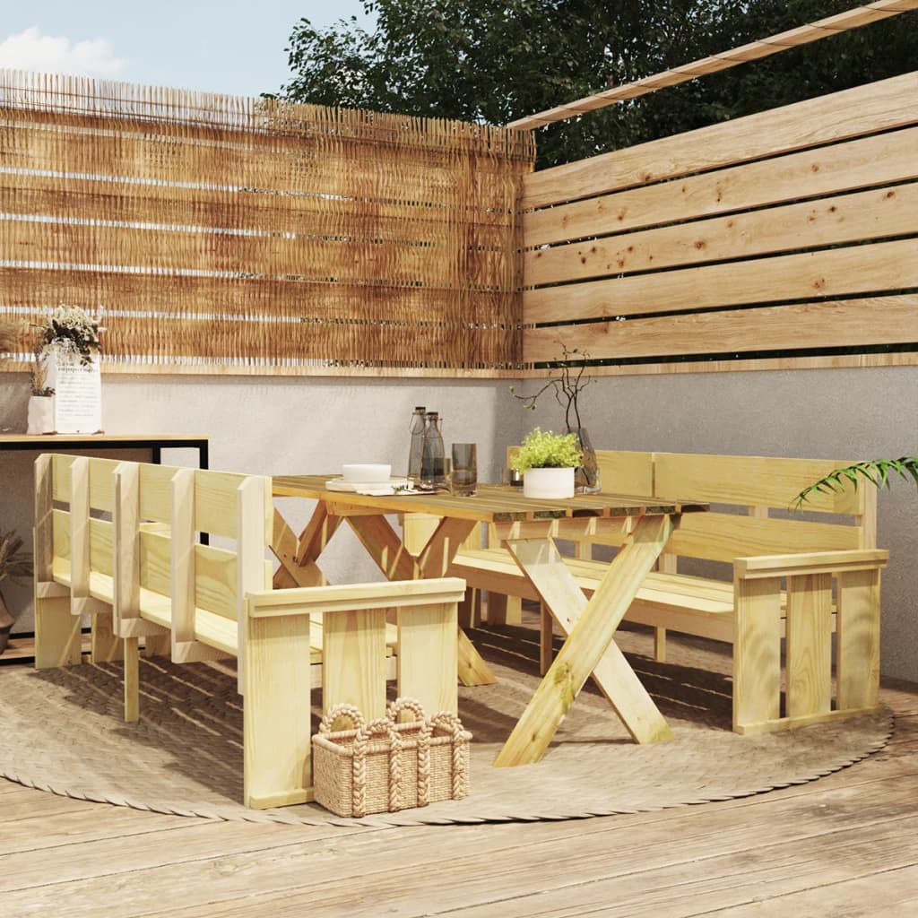 vidaXL Set mobilier de grădină, 3 piese, lemn de pin tratat vidaXL