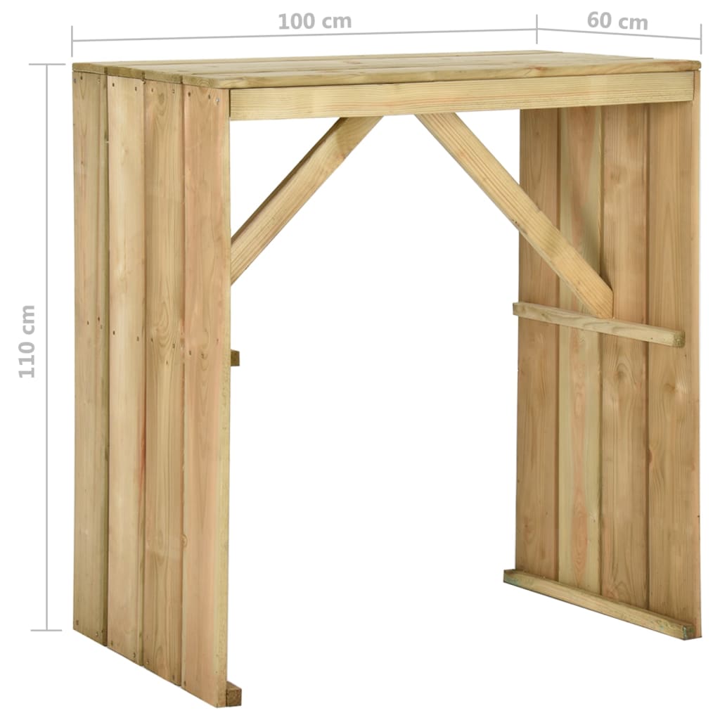Meubles De Bar De Jardin 5 Pcs Bois De Pin Imprégné VidaXL 20 width=274