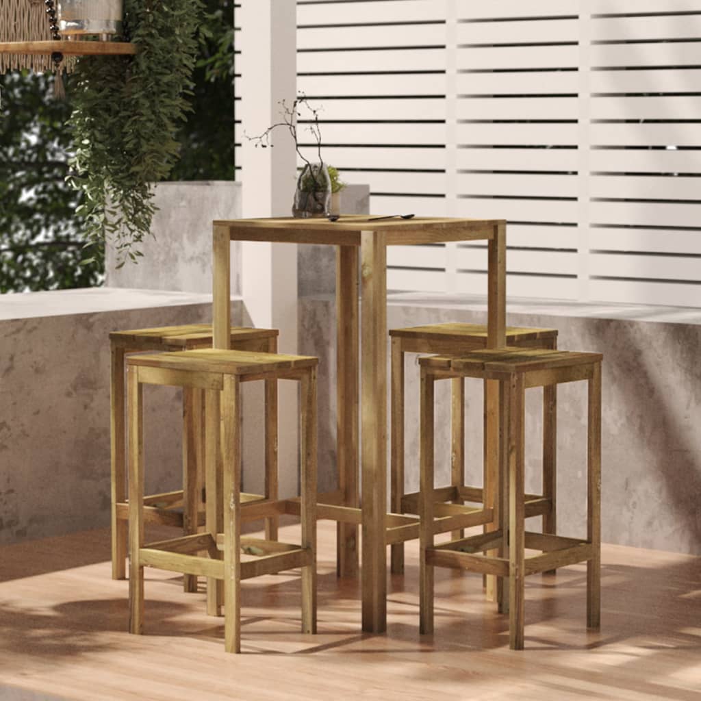 vidaXL Meubles de bar de jardin 5 pcs Bois de pin imprégné