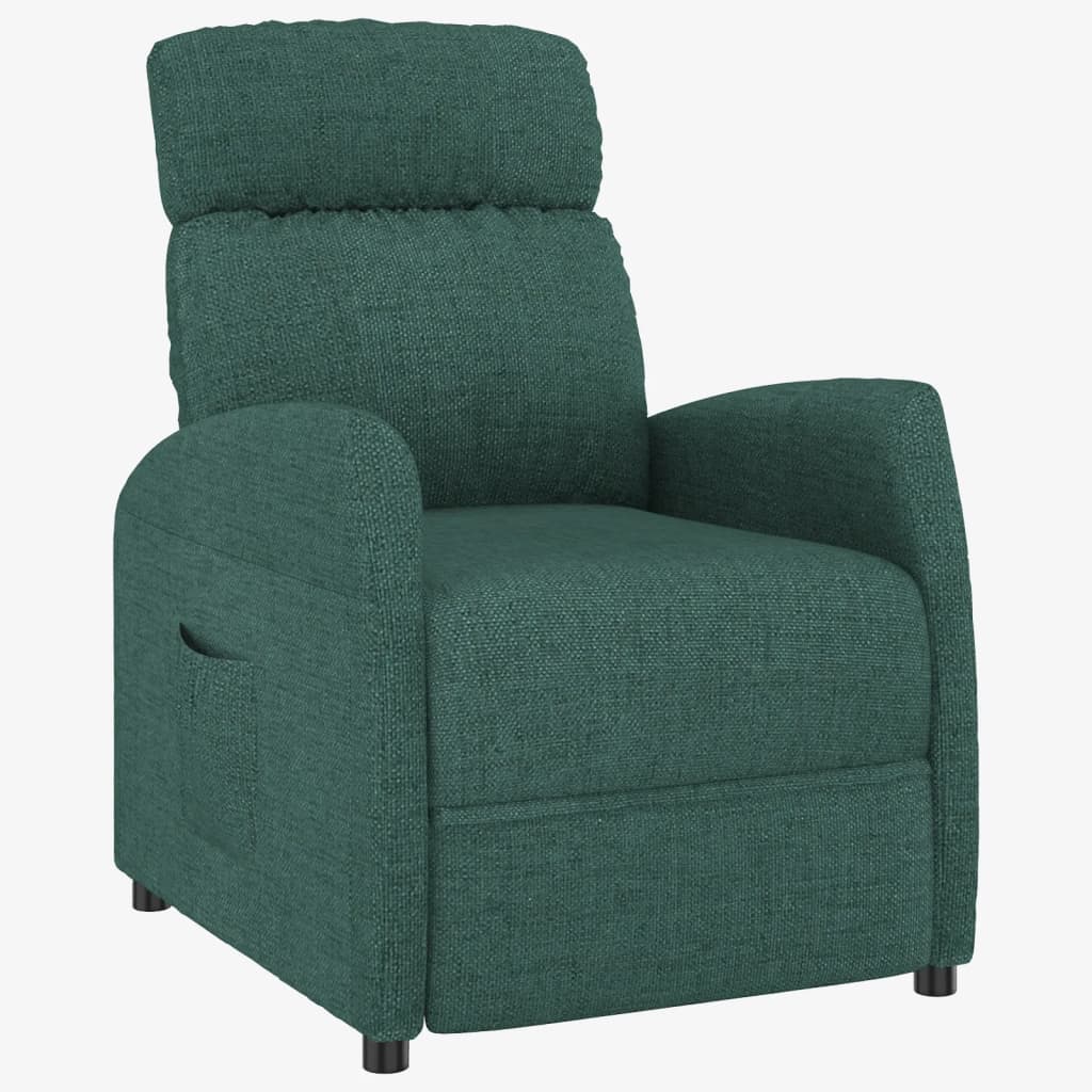 Polohovací křeslo tmavě zelené textil - obrázek 2