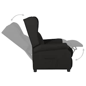 Polohovací křeslo černé textil - obrázek 5
