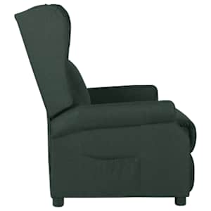 Polohovací křeslo tmavě zelené textil - obrázek 3
