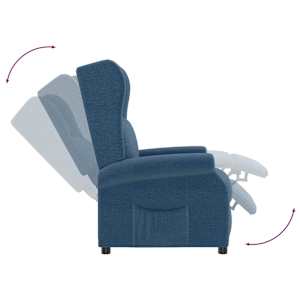 Polohovací křeslo ušák modré textil - obrázek 6