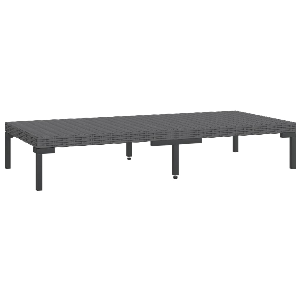 

vidaXL Patio Coffee Table Dark Gray Half Round Poly Rattan