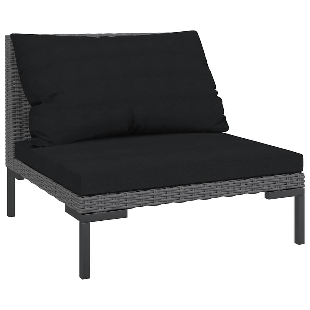 vidaXL Tuinbanken 2 st met kussens halfrond poly rattan afbeelding