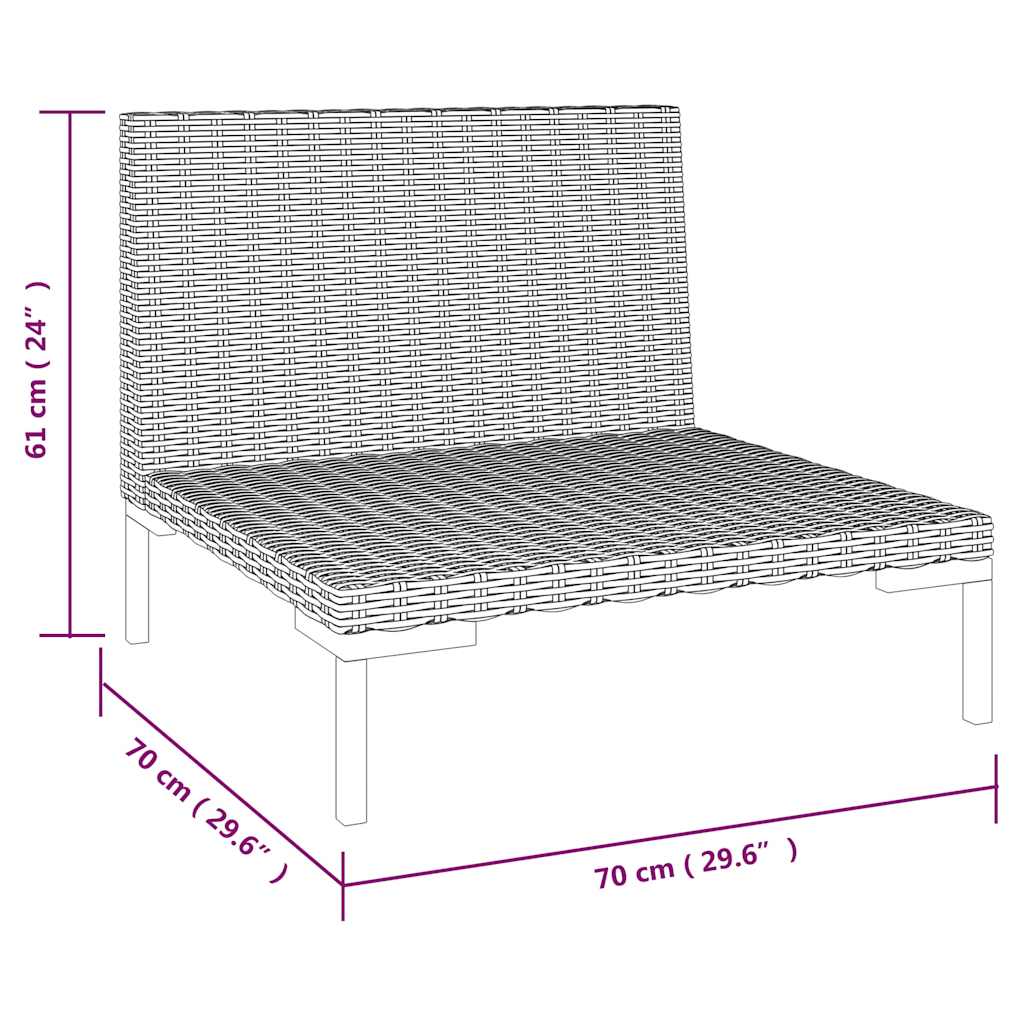 Dark Grey Outdoor Sectional Sofa with Cushions vidaXL - Picture 59 of 74