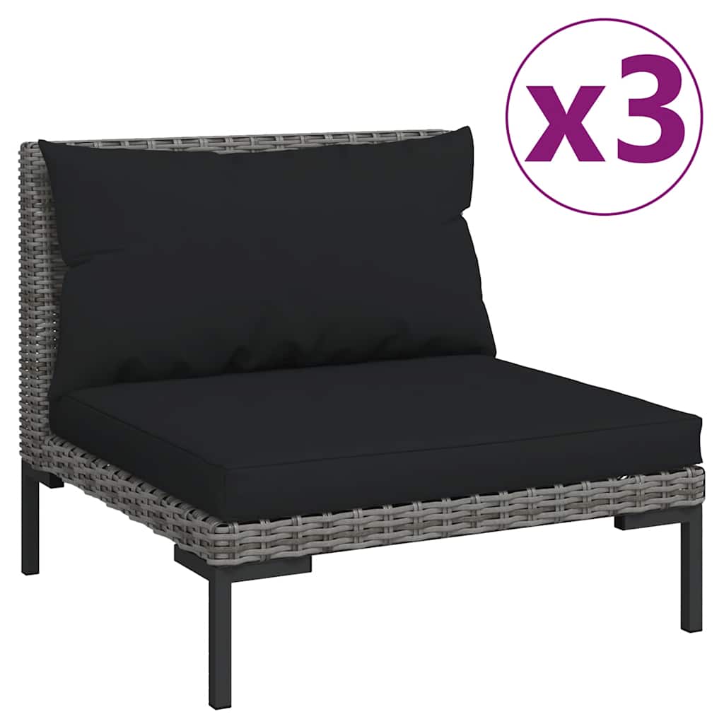 Dark Grey Outdoor Sectional Sofa with Cushions vidaXL - Picture 68 of 74