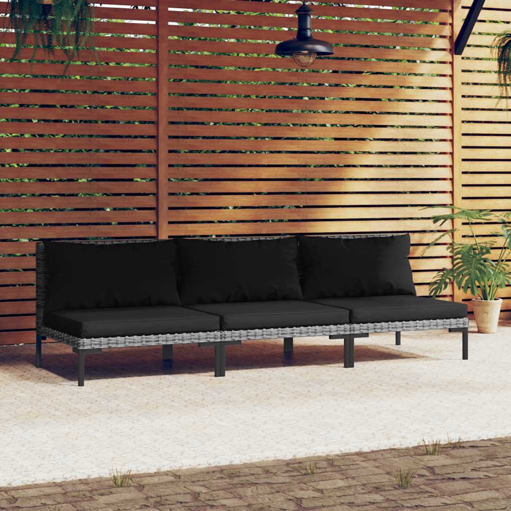 Dark Grey Outdoor Sectional Sofa with Cushions vidaXL - Picture 66 of 74