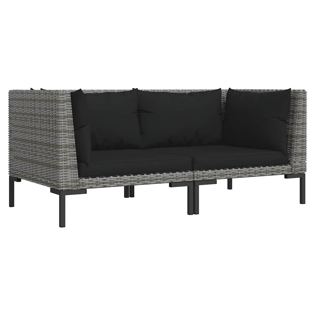 Dark Grey Outdoor Sectional Sofa with Cushions vidaXL - Picture 25 of 74