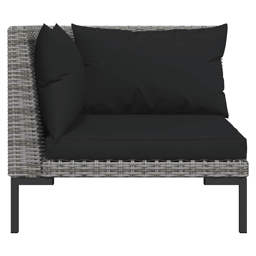 Dark Grey Outdoor Sectional Sofa with Cushions vidaXL - Picture 30 of 74