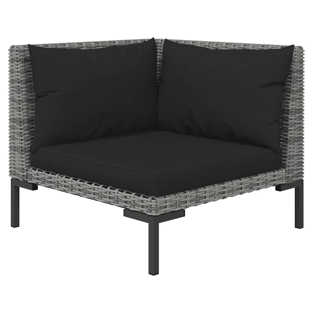 Dark Grey Outdoor Sectional Sofa with Cushions vidaXL - Picture 31 of 74