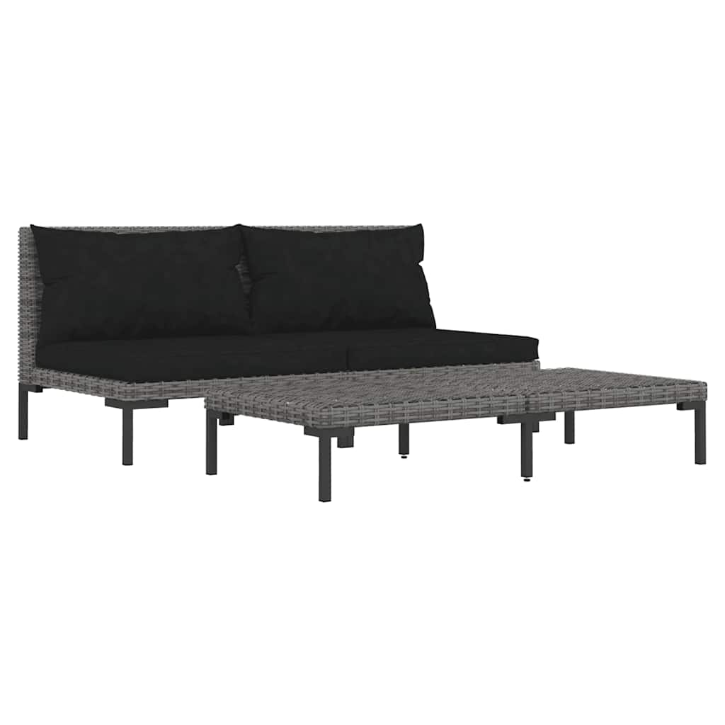 Dark Grey Outdoor Sectional Sofa with Cushions vidaXL - Picture 14 of 74