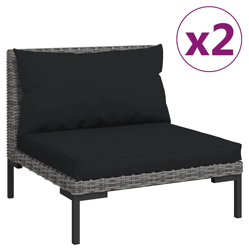 Dark Grey Outdoor Sectional Sofa with Cushions vidaXL - Picture 17 of 74