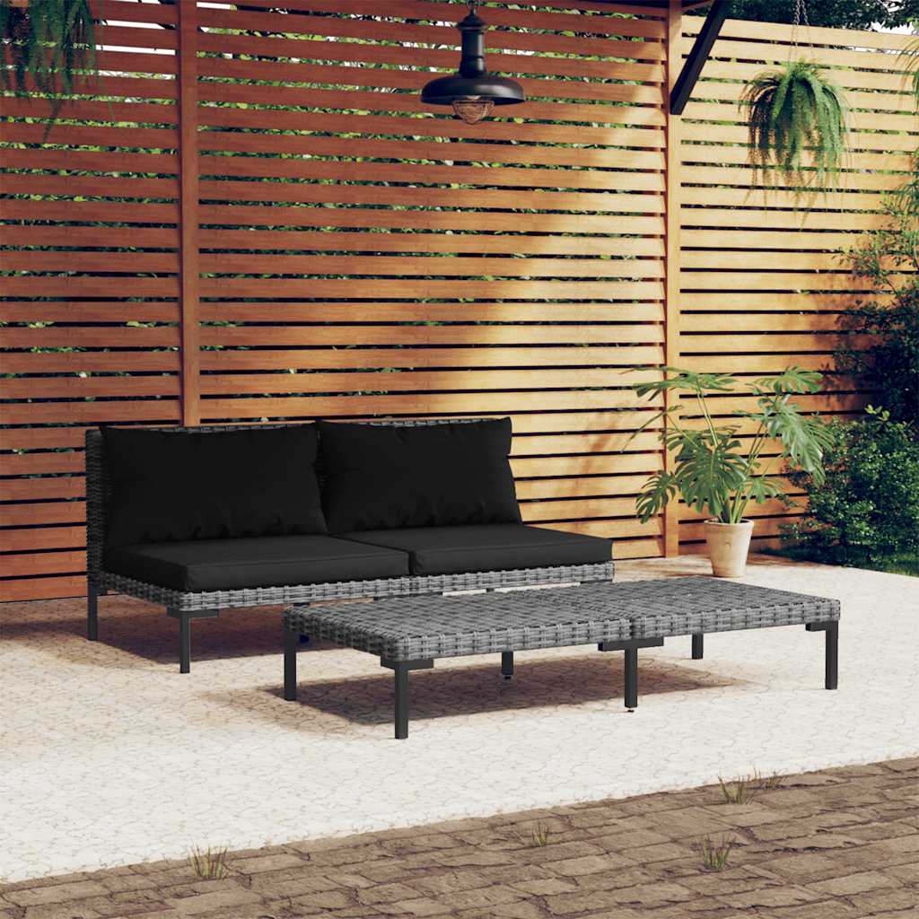 Dark Grey Outdoor Sectional Sofa with Cushions vidaXL - Picture 15 of 74