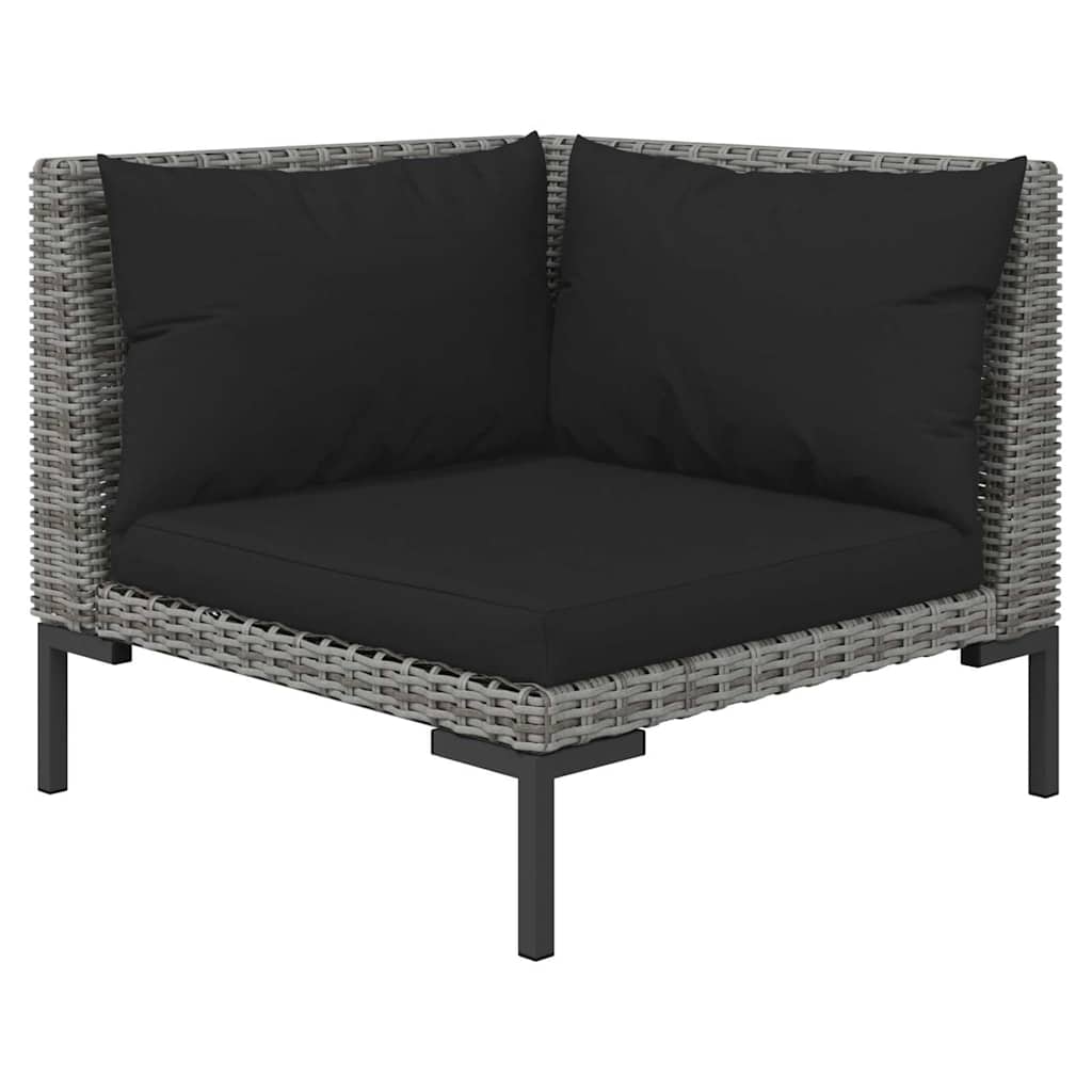 Dark Grey Outdoor Sectional Sofa with Cushions vidaXL - Picture 39 of 74