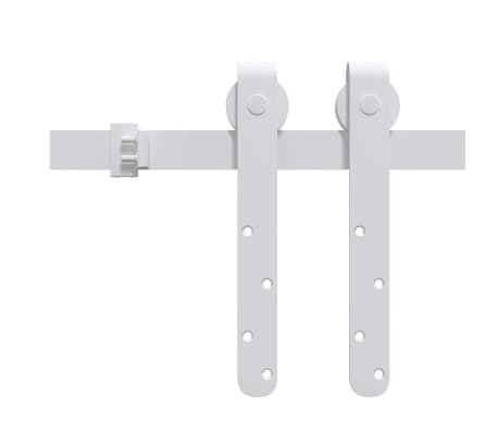 vidaXL Kit mini puerta corredera armario acero carbono blanco 122 cm